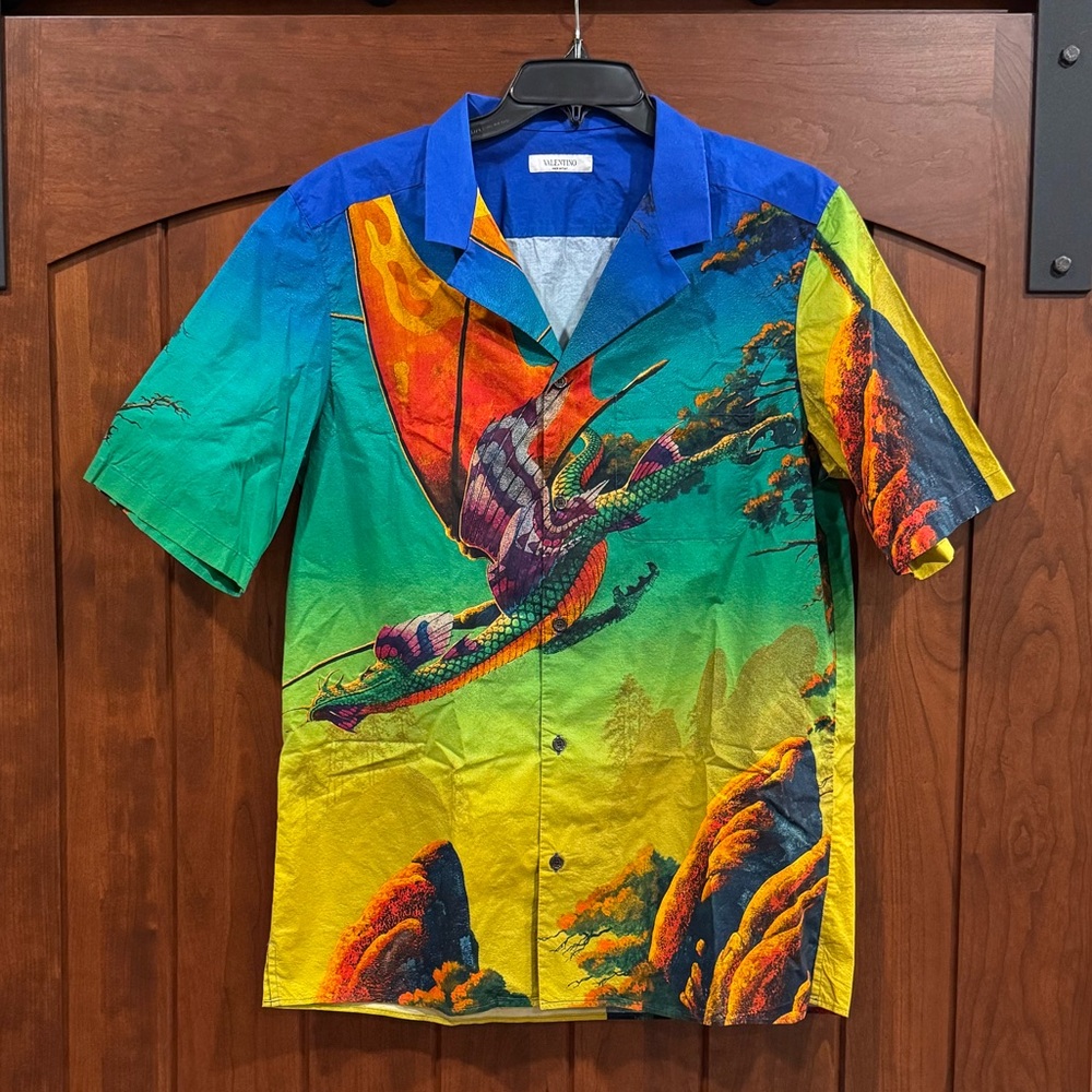 Men’s 100% Cotton Valentino Camp Shirt